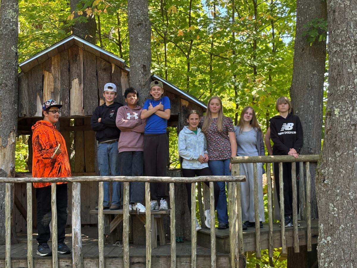 Eighth graders at Hulbert Outdoor Center
