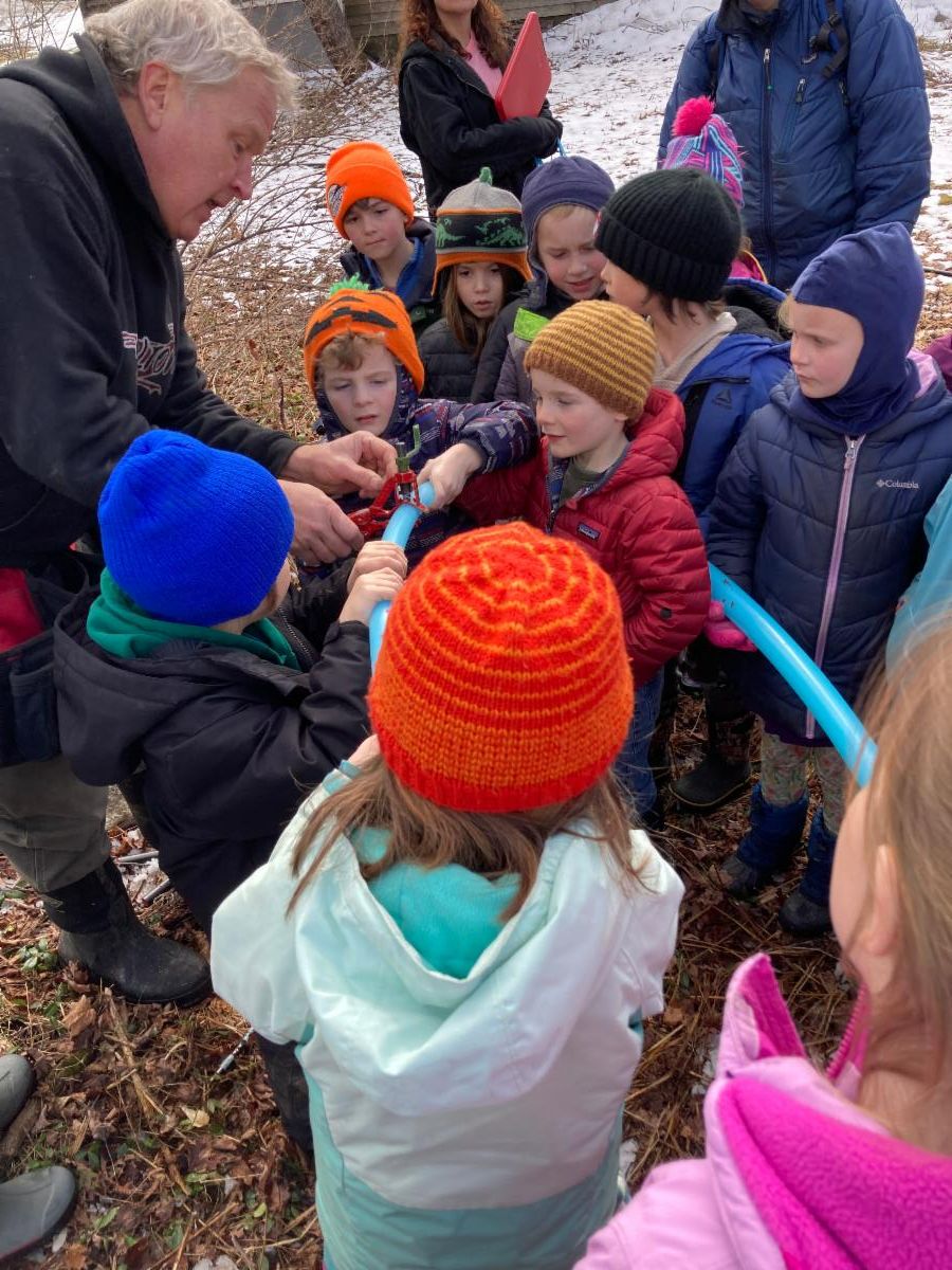 Student are shown a piece of maple tubing