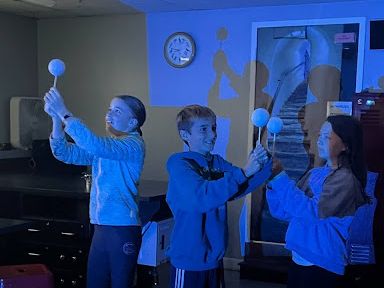 Students modeling Moon phases