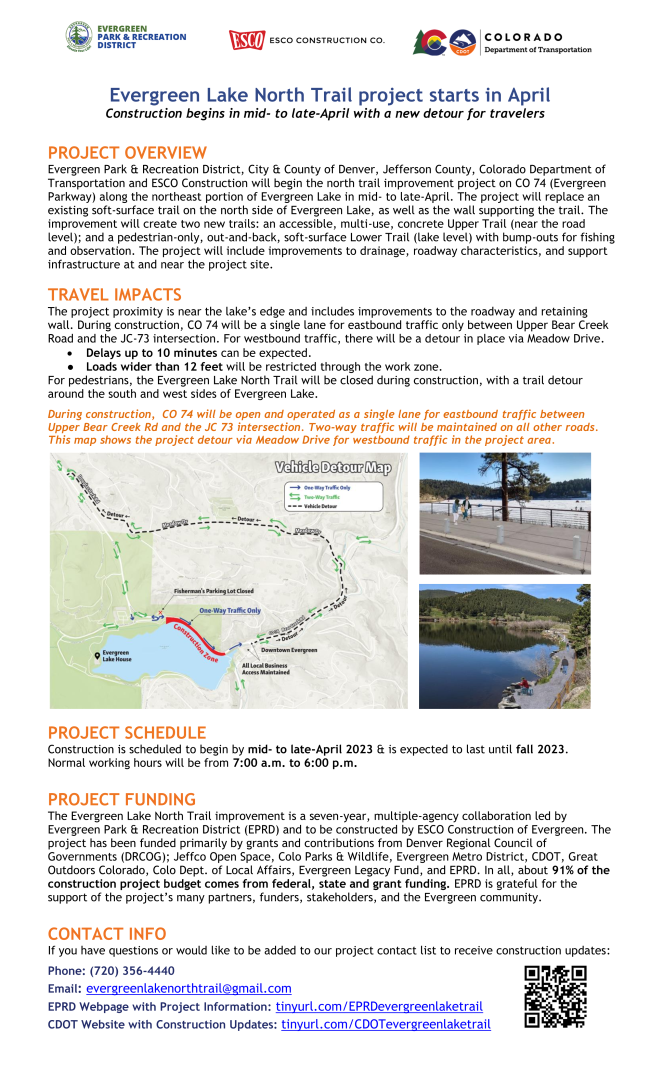 Evergreen Lake North Trail (ELNT) Construction Update!