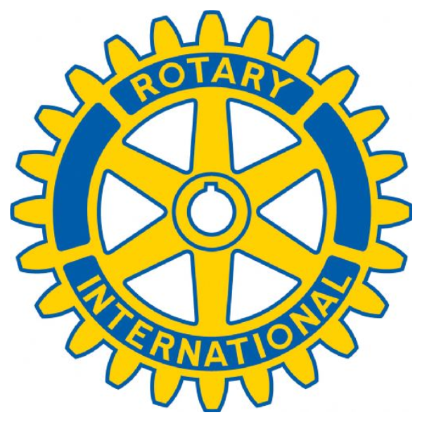 Blue and yellow Rotary International gear-wheel logo.