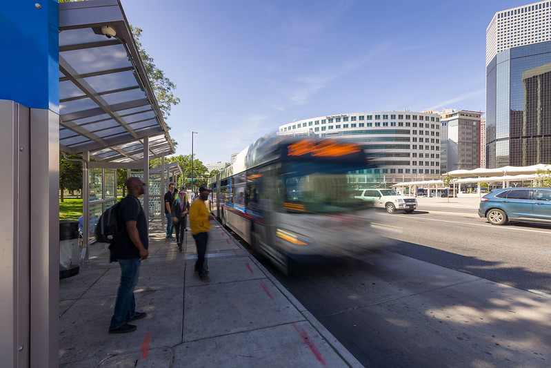 Bus at Colfax bus stop