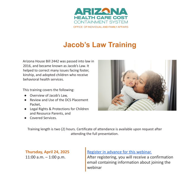 Jacob's Law Training April