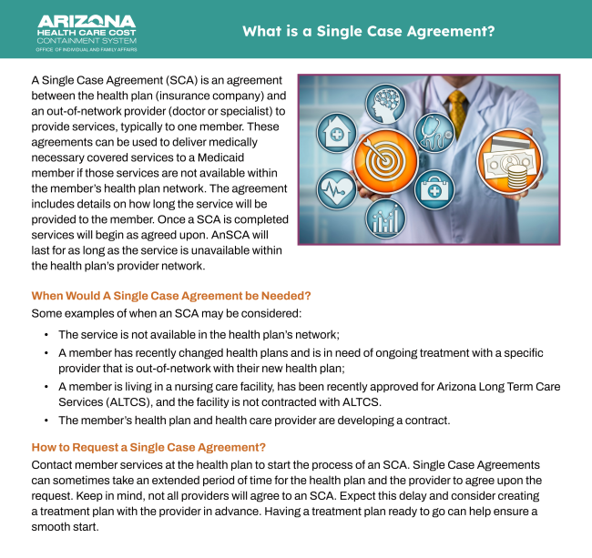 Single Case Agreement One Pager