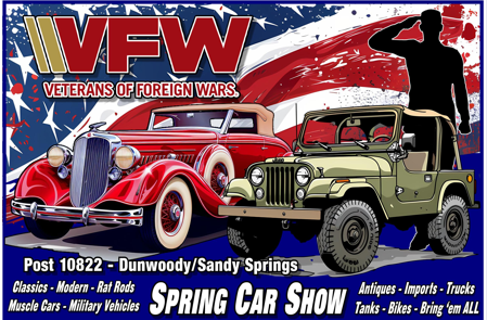 classic cars with soldier saluting