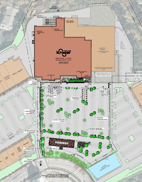Site plan of Kroger with fueling station