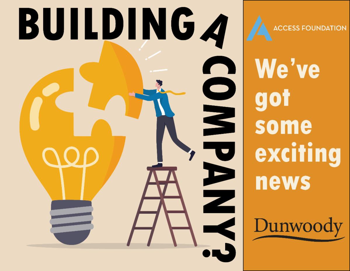 cartoon man on a ladder creating an idea light bulb