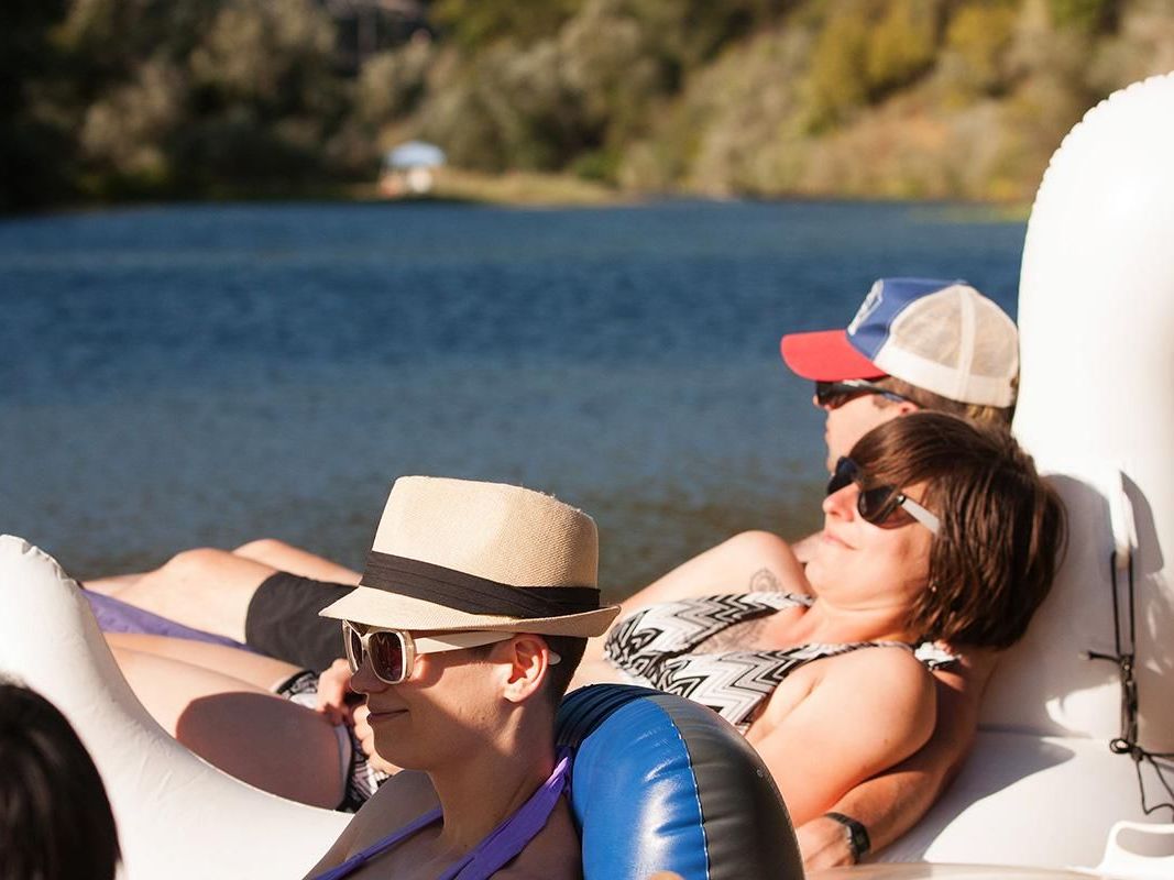 friends soak up the sun at sunset beach