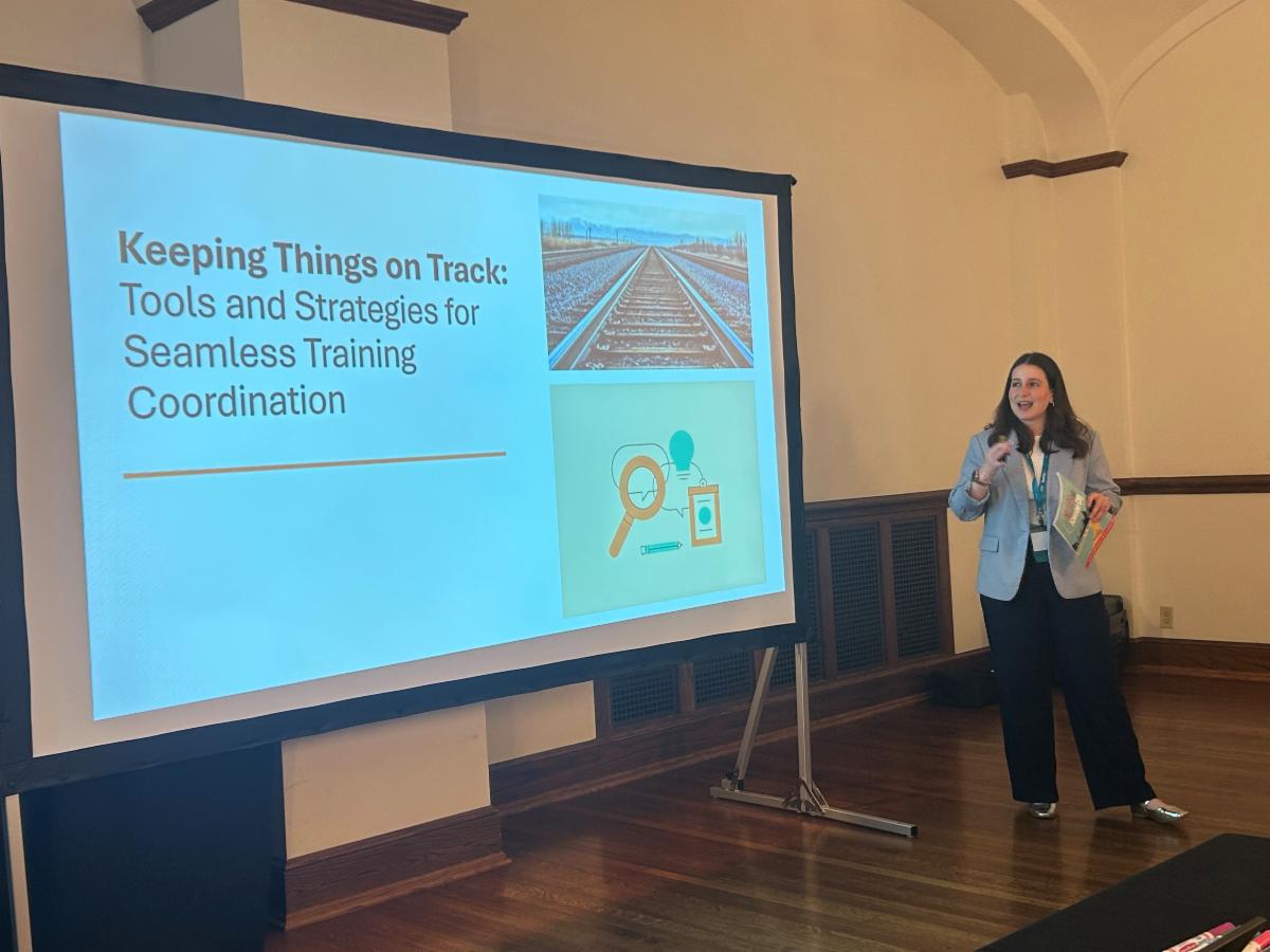 Vanessa Corrao presenting on the T2 Center's coordination strategies at the National Local and Tribal Technical Assistance Program (NLTAPA) Conference in 2025.