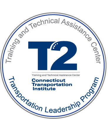 Circular T2 logo for the Connecticut Transportation Institutes Transportation Leadership Program.