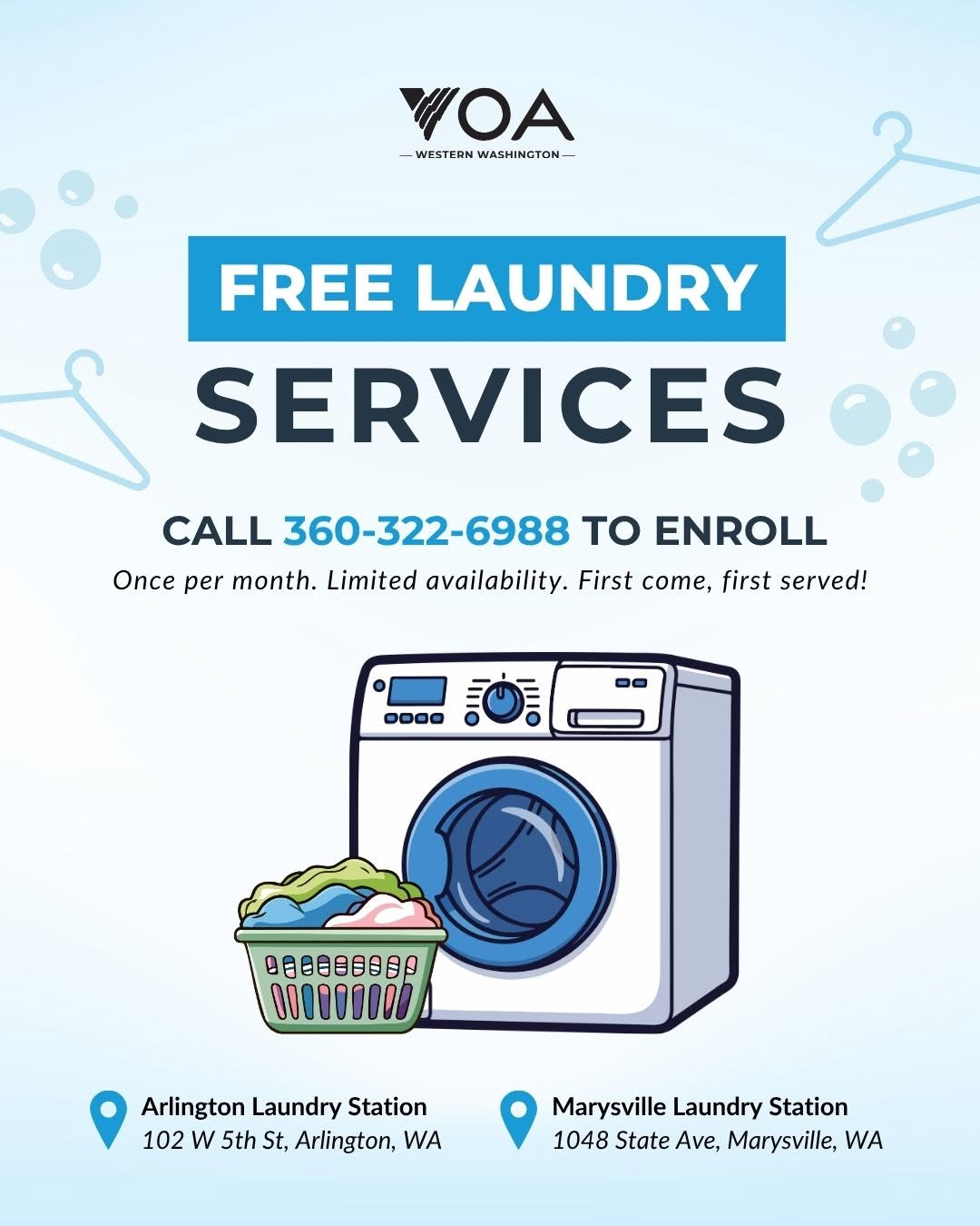 clothes washer promoting free laundry