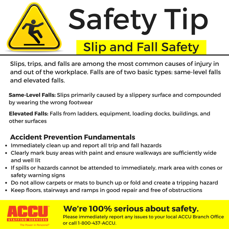 Safety Tip Slip and Fall Safety