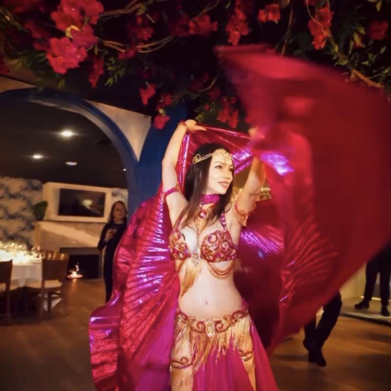 Belly dancer performing at Mykos Estiatorio in Northvale, NJ
