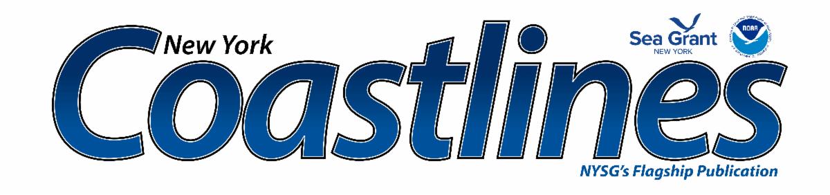 Image of the Coastlines masthead with the NYSG and NOAA logos