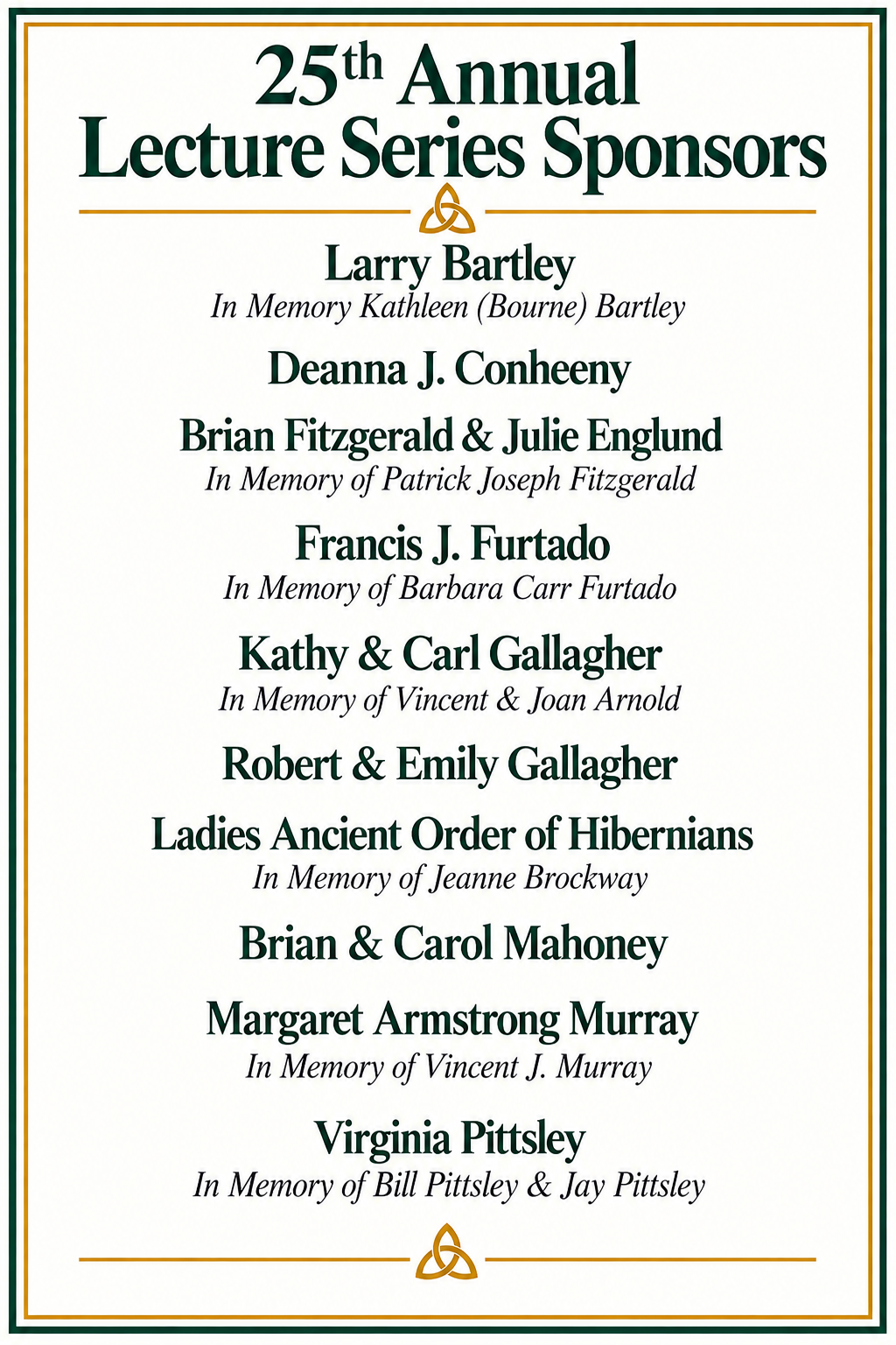 Lecture Series Sponsors