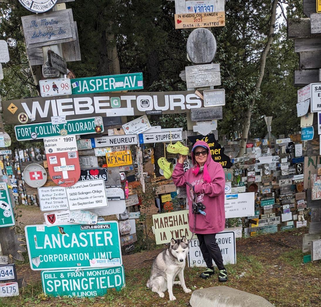 Tina Padilla and her dog Yami in the Yukon