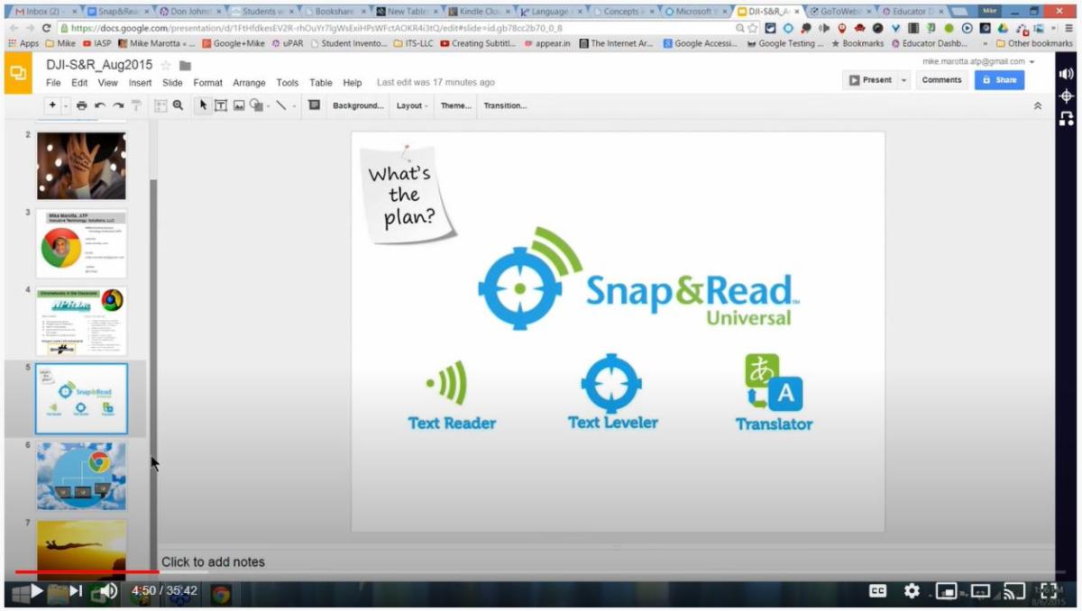 OPENING SLIDE OF SNAP AND READ TRAINING