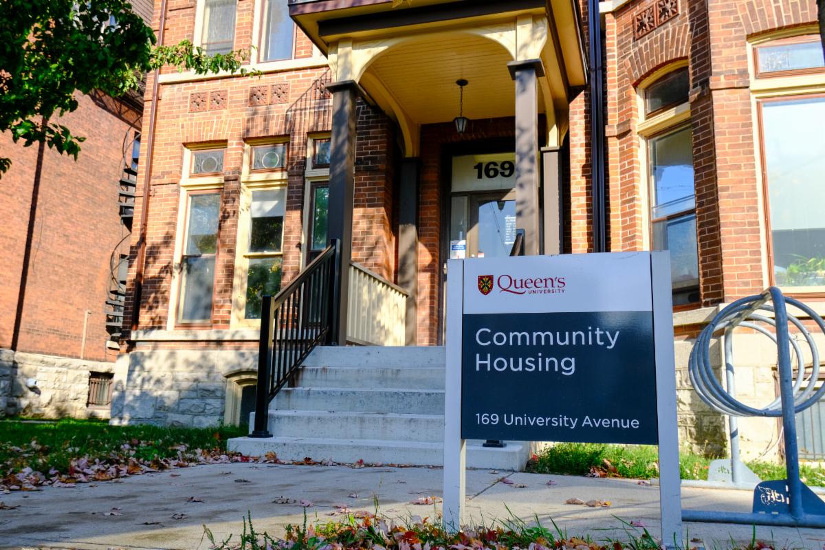 Community Housing Office sign outside building