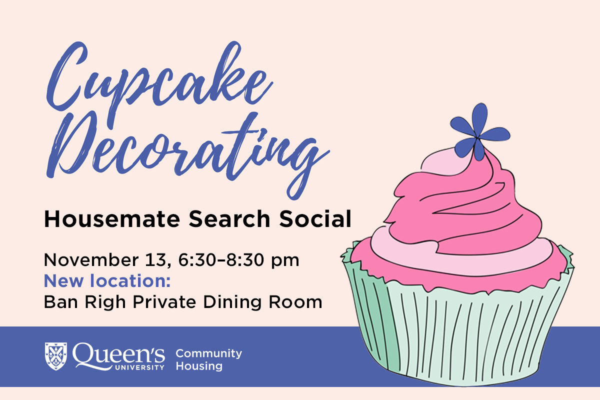 Cupcake decorating Housemate search social on November 13