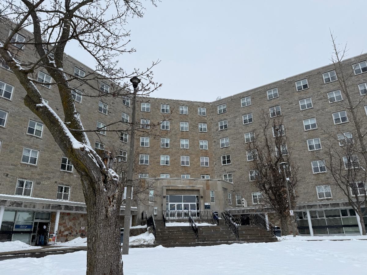 Victoria Hall exterior on a snowy winter day