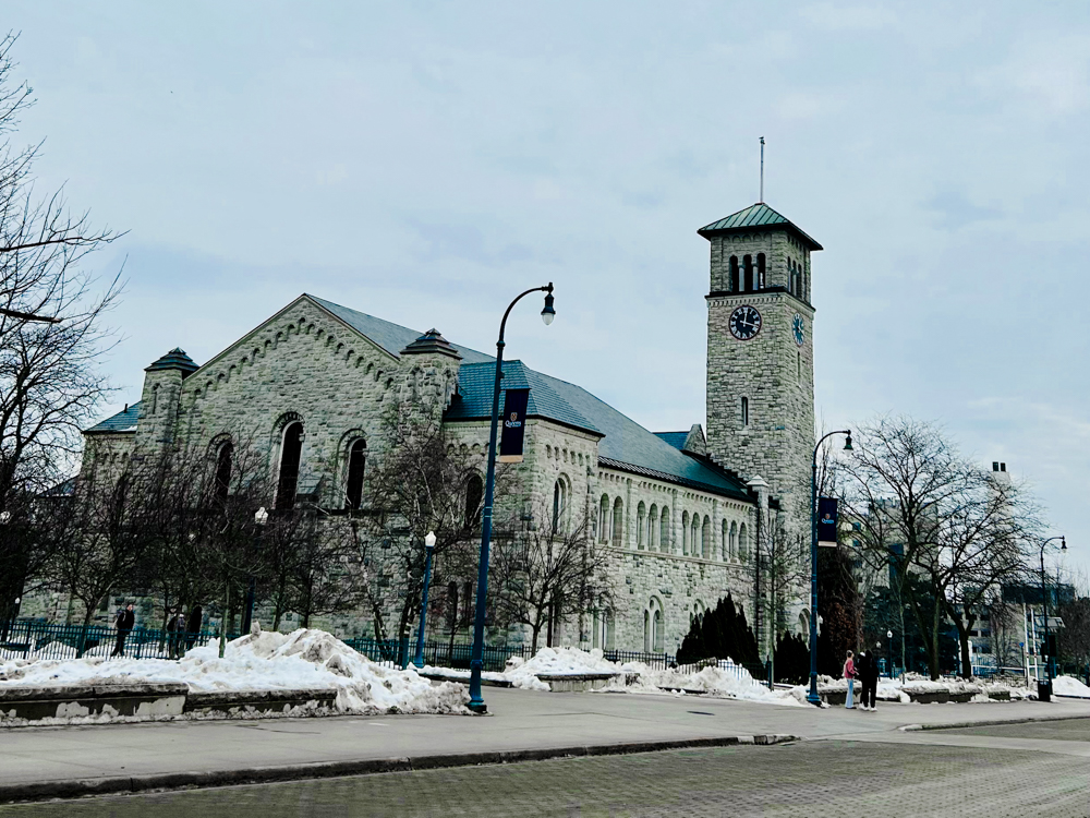 University Ave Grant Hall in winter