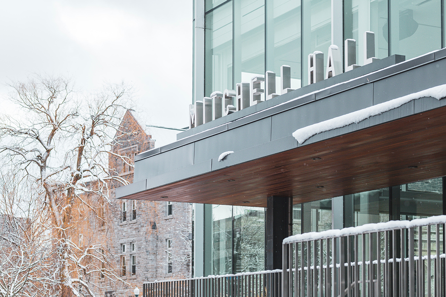 Mitchell Hall exterior in winter