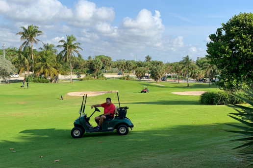 Golfer at Red Reef Golf Course