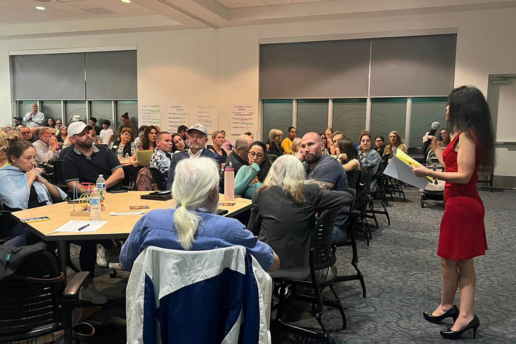 People gathered at the Community Conversation Event 