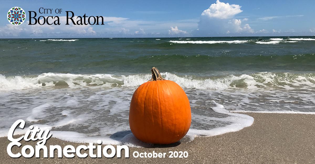 Pumpkin on the beach. City of Boca Raton City Connection October 2020