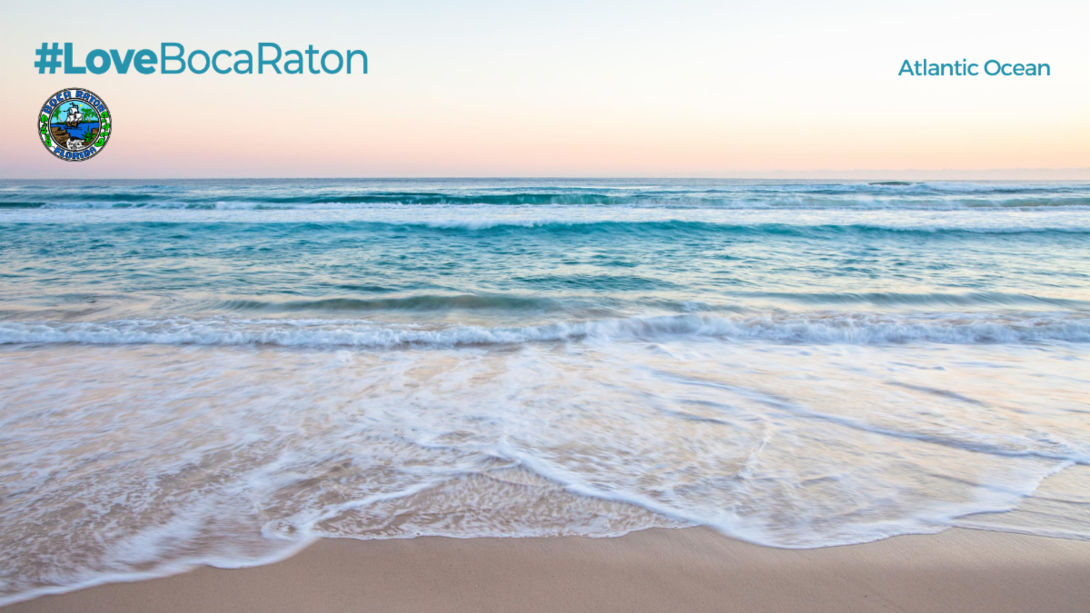 # Love Boca Raton virtual background of Atlantic Ocean.