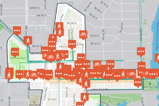 Map of Palmetto Park Road with comments