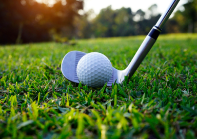 Golf club and ball.