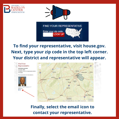To find your representative, visit house.gov.
Next, type your zip code in the top left corner.
Your district and representative will appear.
Your district and representative will appear. Finally, select the email icon to contact your representative.