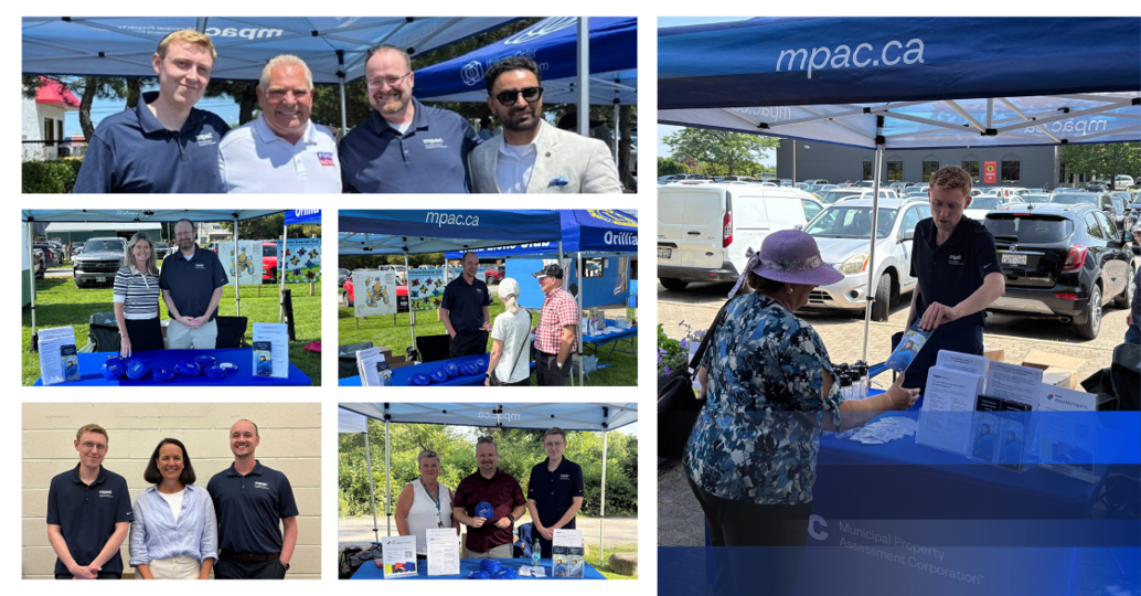 Photo collage of MPAC Government Relations team members participating in various community BBQs and events hosted by Members of Provincial Parliament.