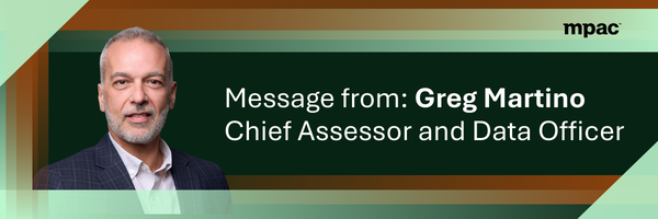A message from Greg Martino, Chief Assessor and Data Officer
