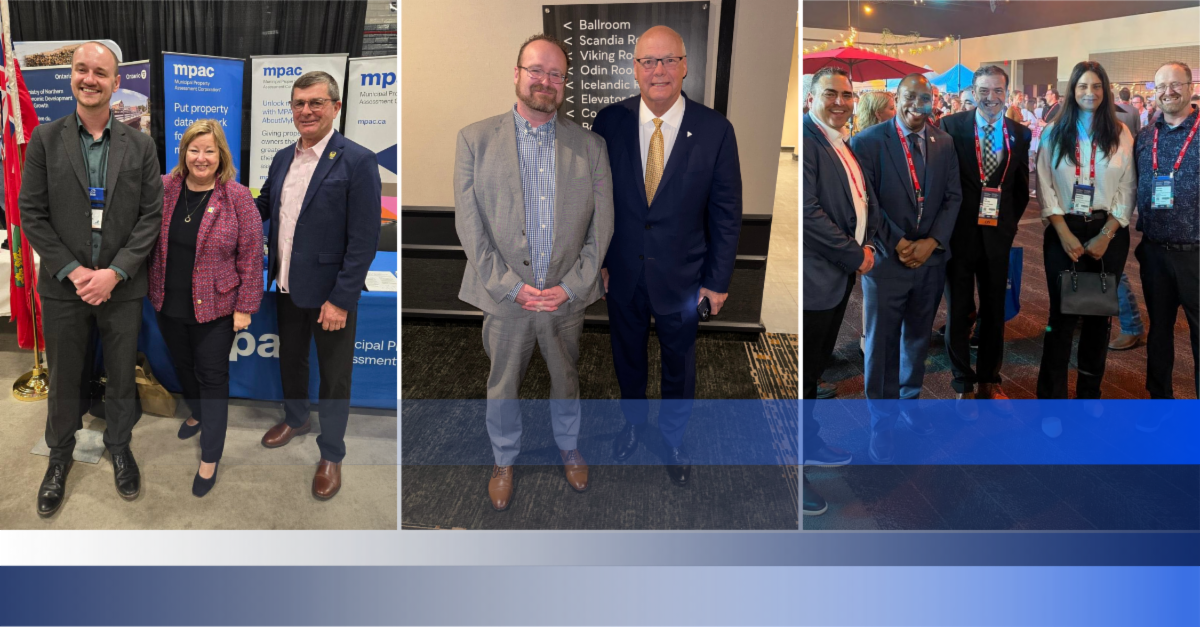 Photo collage of the MPAC Government Relations and Professional Services teams participating in the 2026 NOMA and FONOM conferences, and 2026 FCM Conference.