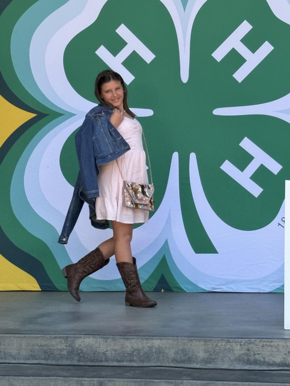 State Fashion Revue 2026-youth modeling denim jacket and dress