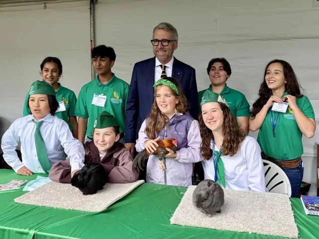 UC President Dr. James Milliken poses with 8 California 4-H youth members at the 2026 Ag Day at the Capitol. 