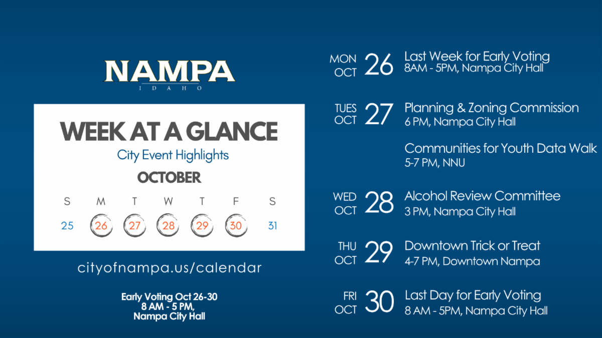 Highlighted events from CityofNampa.us/calendar
