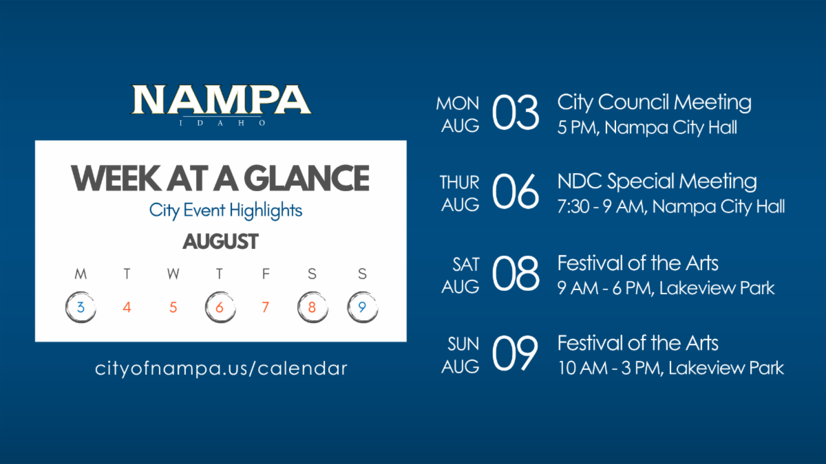 Highlighted events from CityofNampa.us/calendar