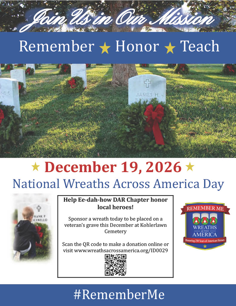 Wreaths Across America Dec 16 2026 Kohlerlawn Cemetery - learn more and donate at https://www.wreathsacrossamerica.org/
