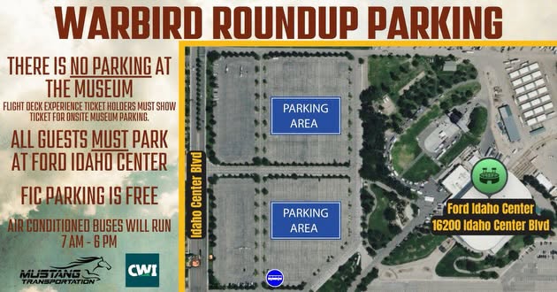 warbird roundup parking at ford idaho center
