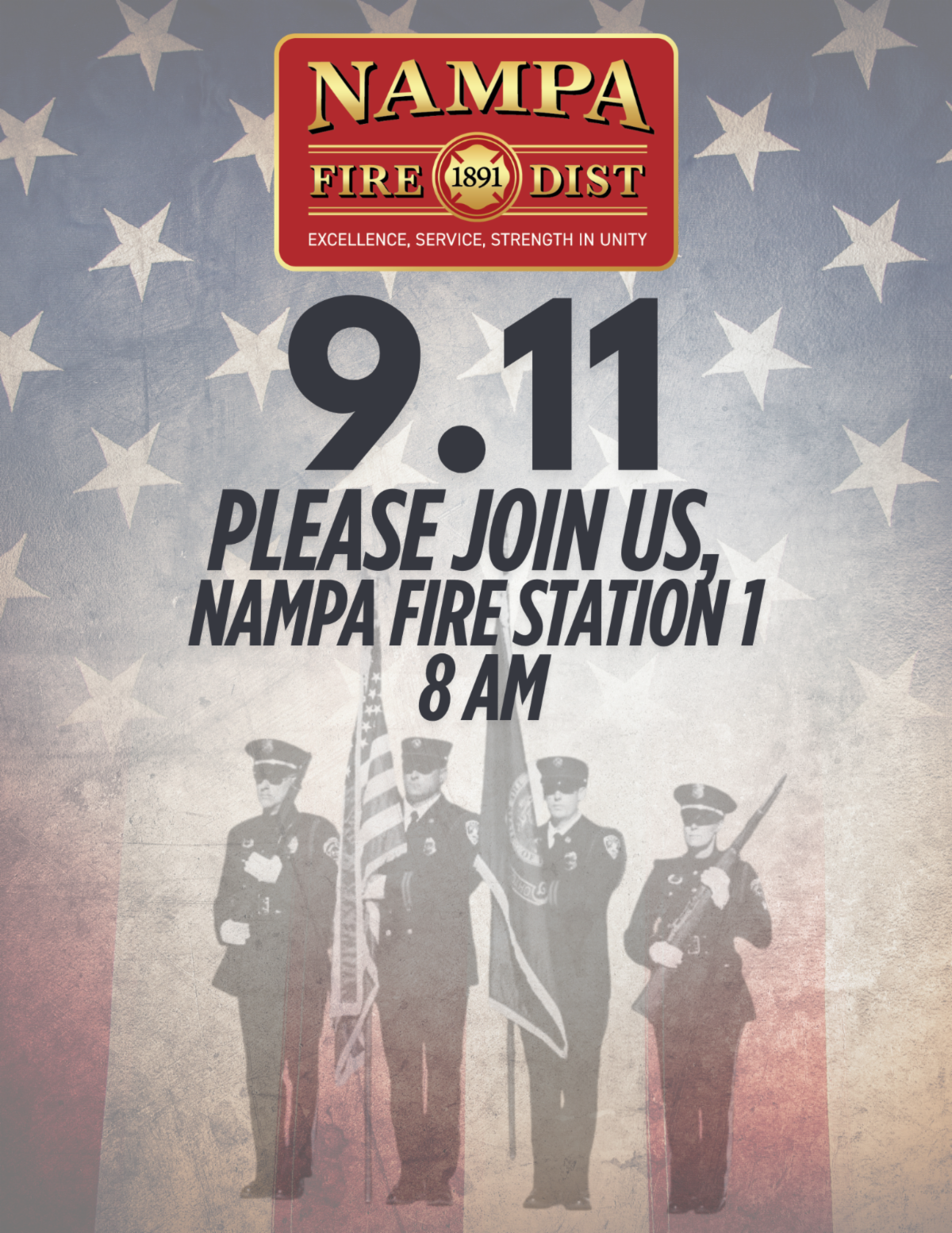 Ceremony on September 11 at Nampa Fire Station 1 at 8am #NeverForget