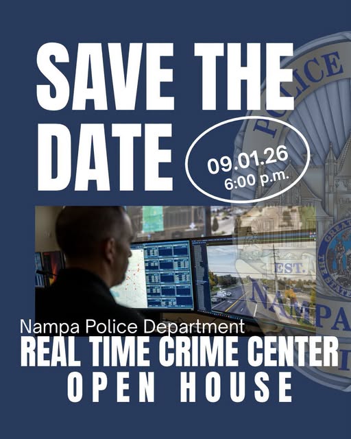 open house for real time crime center Sept 1 at 6p Nampa Police Department
