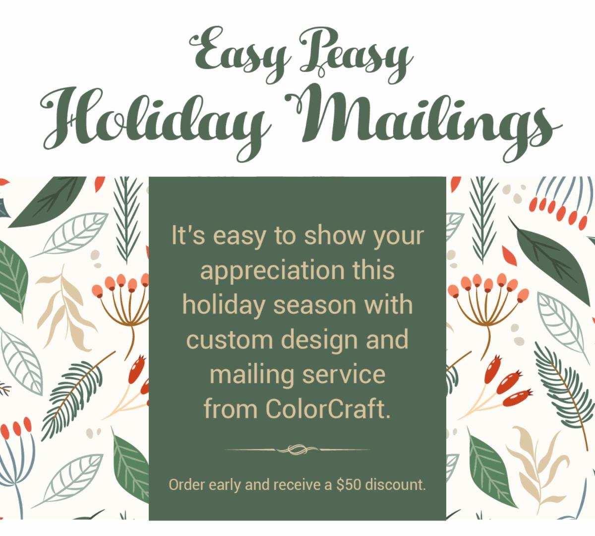 EASY PEASY HOLIDAY MAILINGS