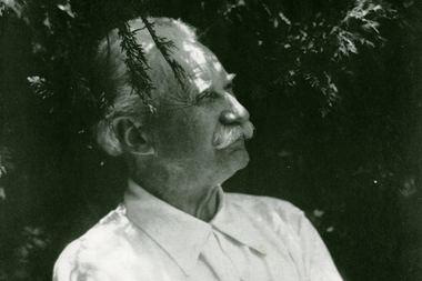 A photograph of landscape artist Jens Jensen, who designed the properties of Clara and Henry Ford, and Eleanor and Edsel Ford, among others.