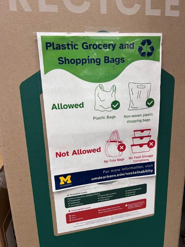 New mechanism that receives one-use plastic bags for recycling. 