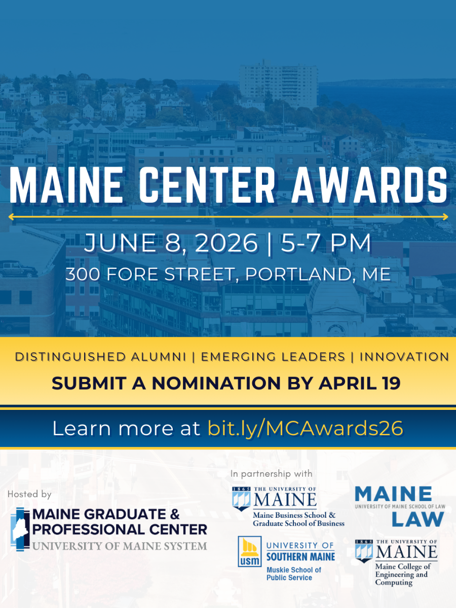 Poster graphic for Maine Center Awards
