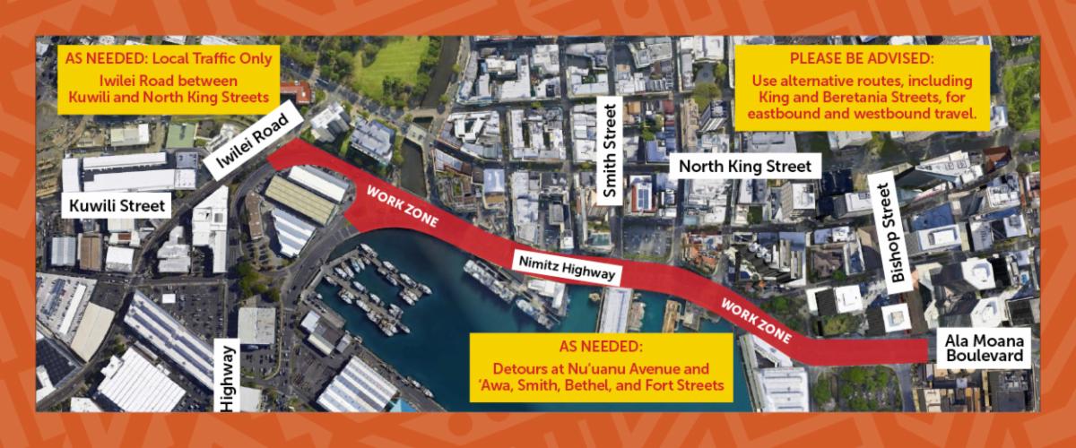 CN003B - Nimitz Highway Construction Notice Map