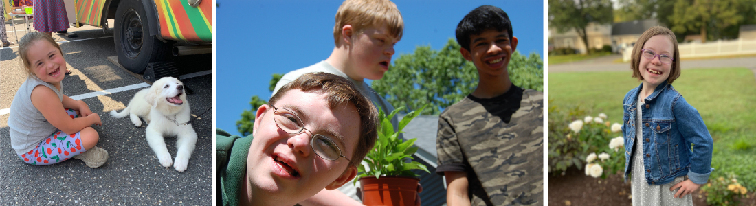 3 photos of students outside